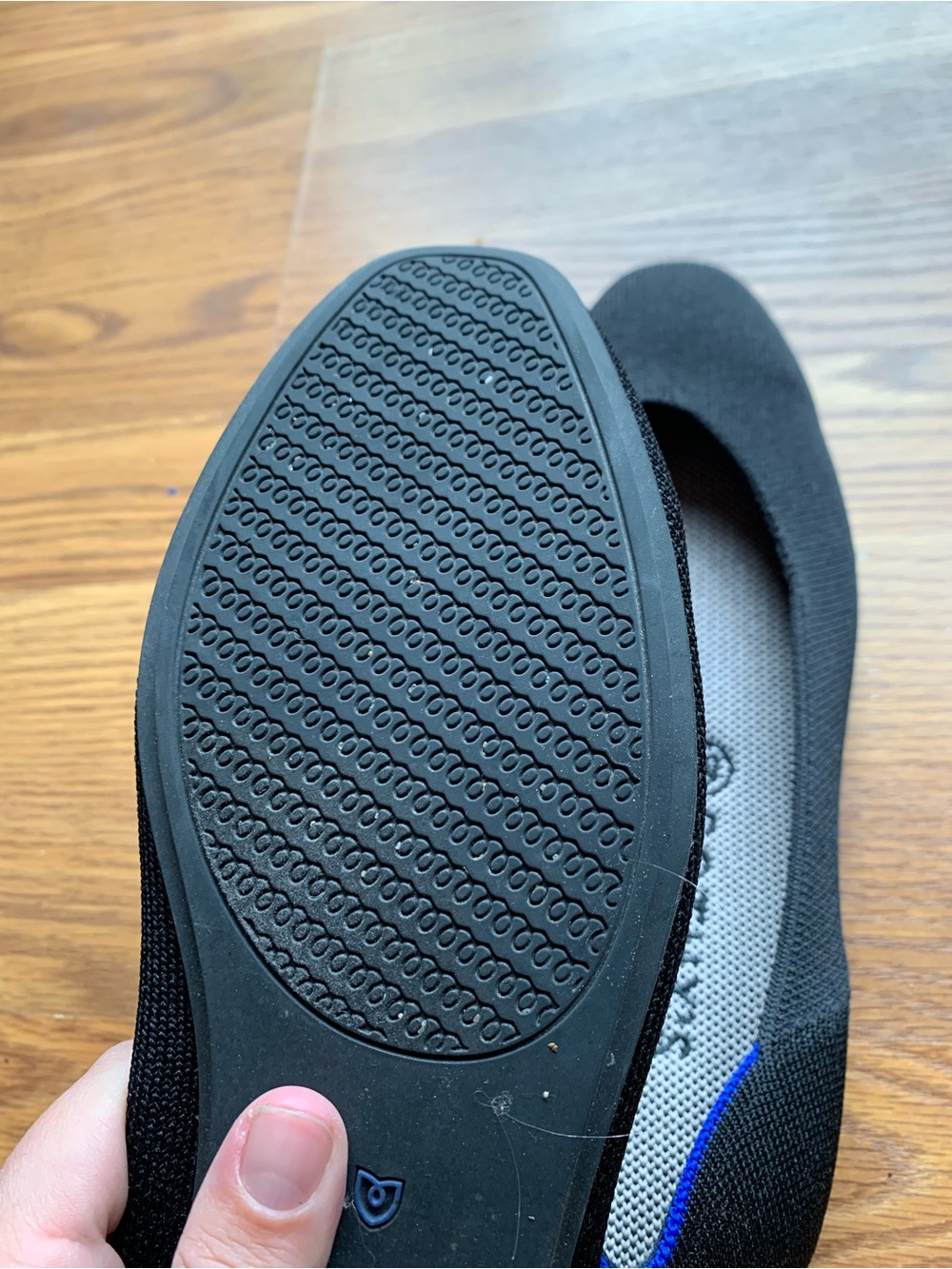 Rothy's Black round toe Flats with Blue Trim Size 11 Minimalist Quite Luxury GUC - Picture 3 of 4